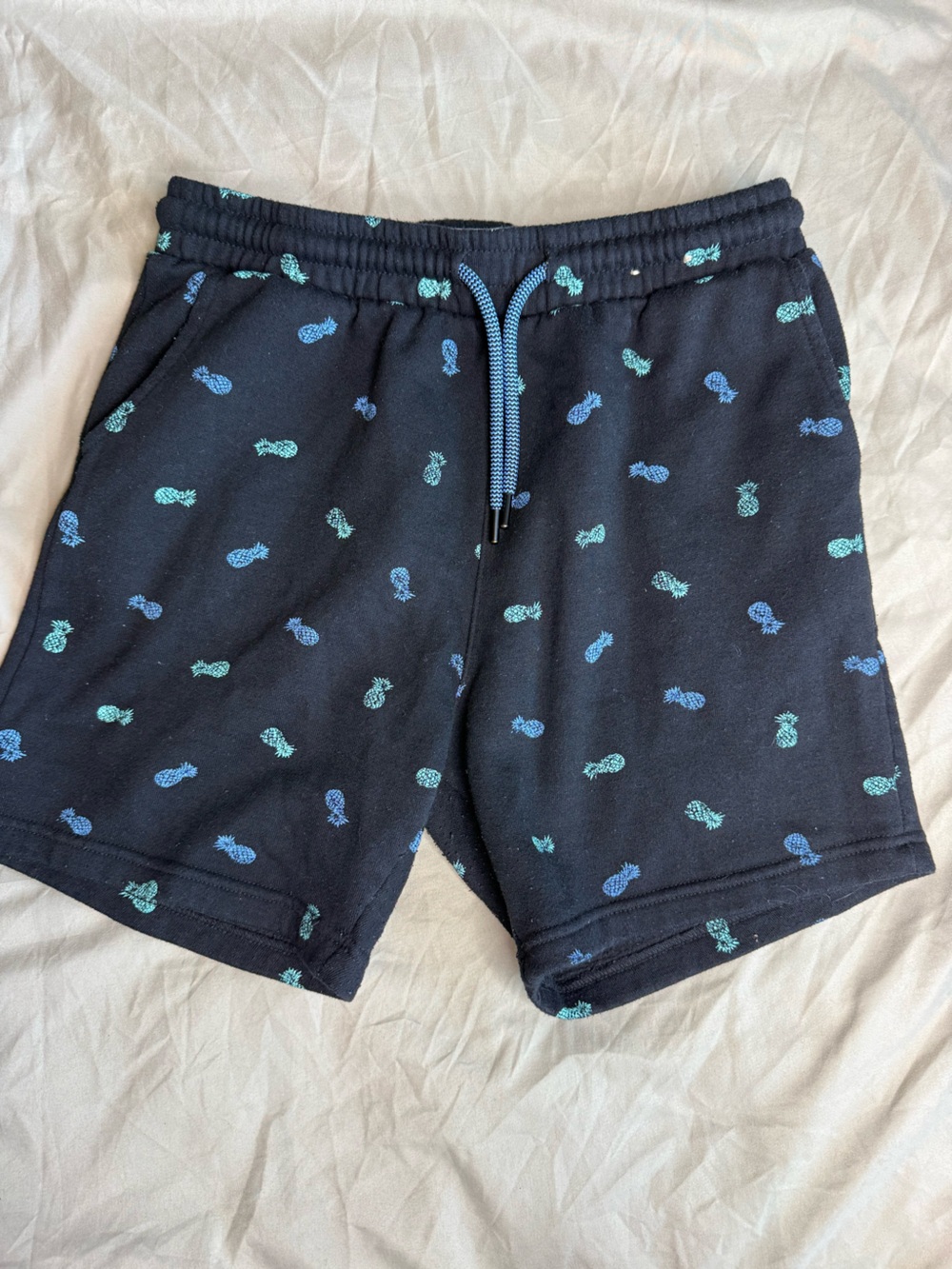 🔥2 for $10🔥Urban Planet Navy Shorts Blue and Teal Pineapple Print Mens Small